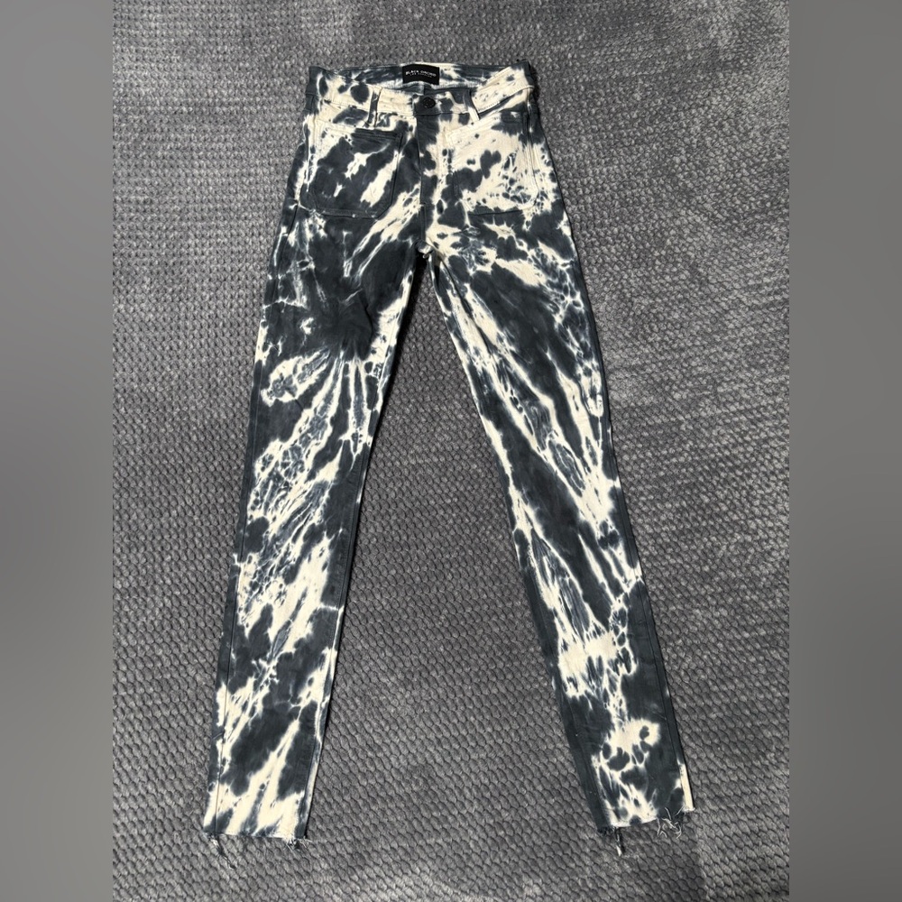 Black Orchid Tie-Dye Denim Jeans in Black & Cream size 26